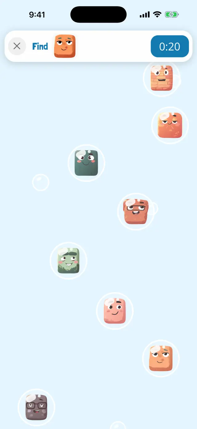 Screenshot of Bubble Pop: Pop the bubble with the right Oopsie.